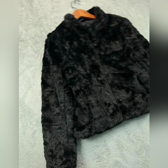 MODA International faux fur coat jacket black small - Picture 2 of 5